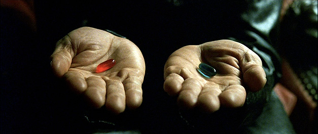 morpheus matrix pilula azul e vermelha